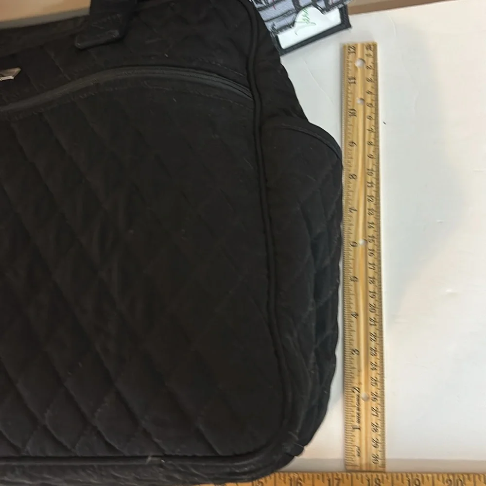 Vera Bradley Black Quilted Infant Baby Bag with Changing Mat